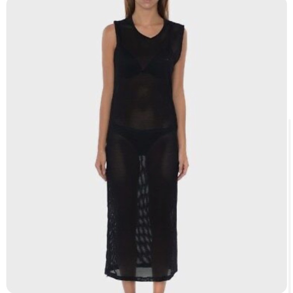 NEW Diamond Supply Co. Pavilion Mesh Maxi Dress Cover Up in Black sz S - Picture 2 of 3